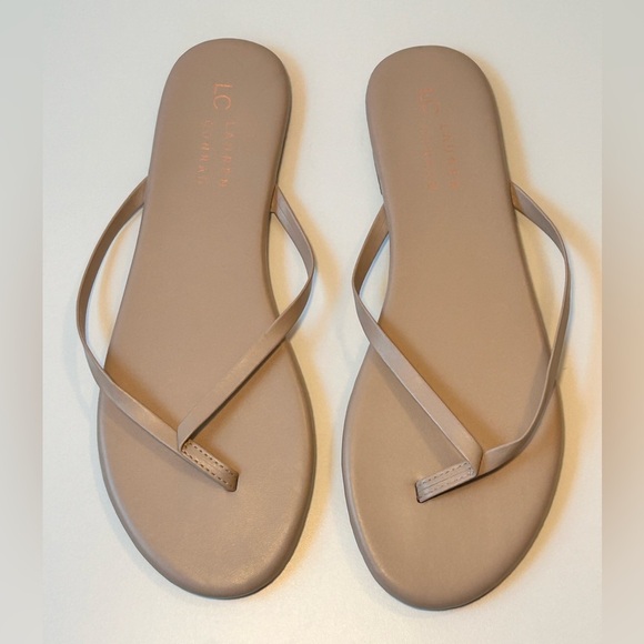 LC Lauren Conrad Honey 2 Latte Flip Flop Sandal Nude Beige Size 8 NWOT - Picture 7 of 7